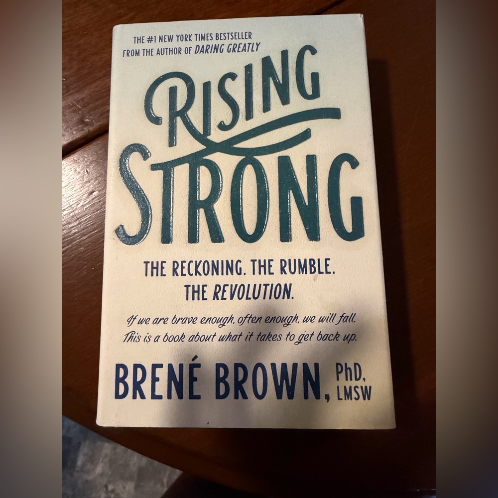 Rising Strong by Brené Brown - White & Teal Cover